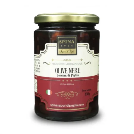 Olive Nere Leccino di Puglia Intere in salamoia 330 g