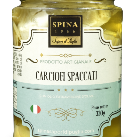 Carciofini Spaccati Gusto Delicato con peperoncino con olio evo 330 g