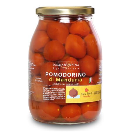 Pomodorino di Manduria in acqua e sale Presidio Slow Food p/netto 900 g  p/sgocc. 650 g